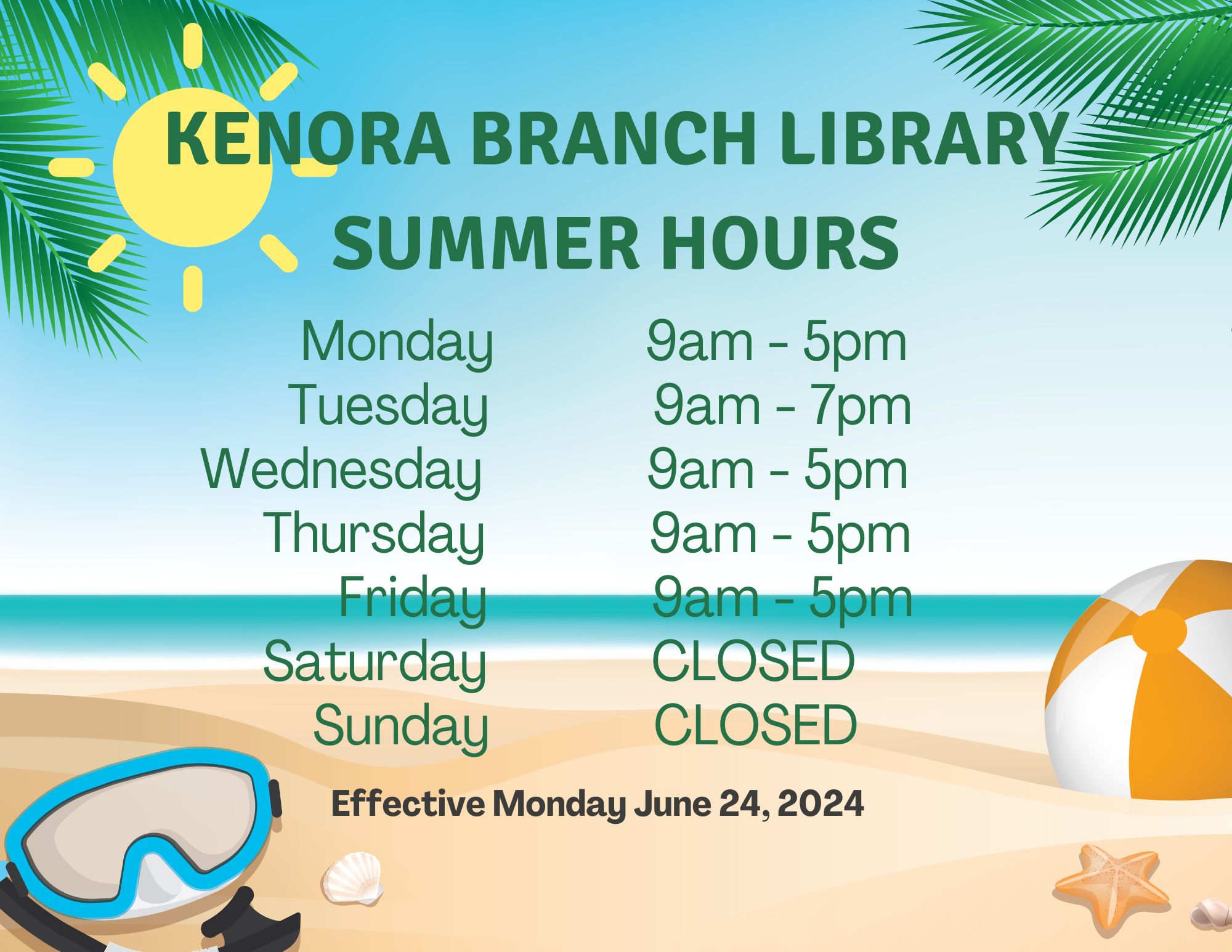 Summer hours poster